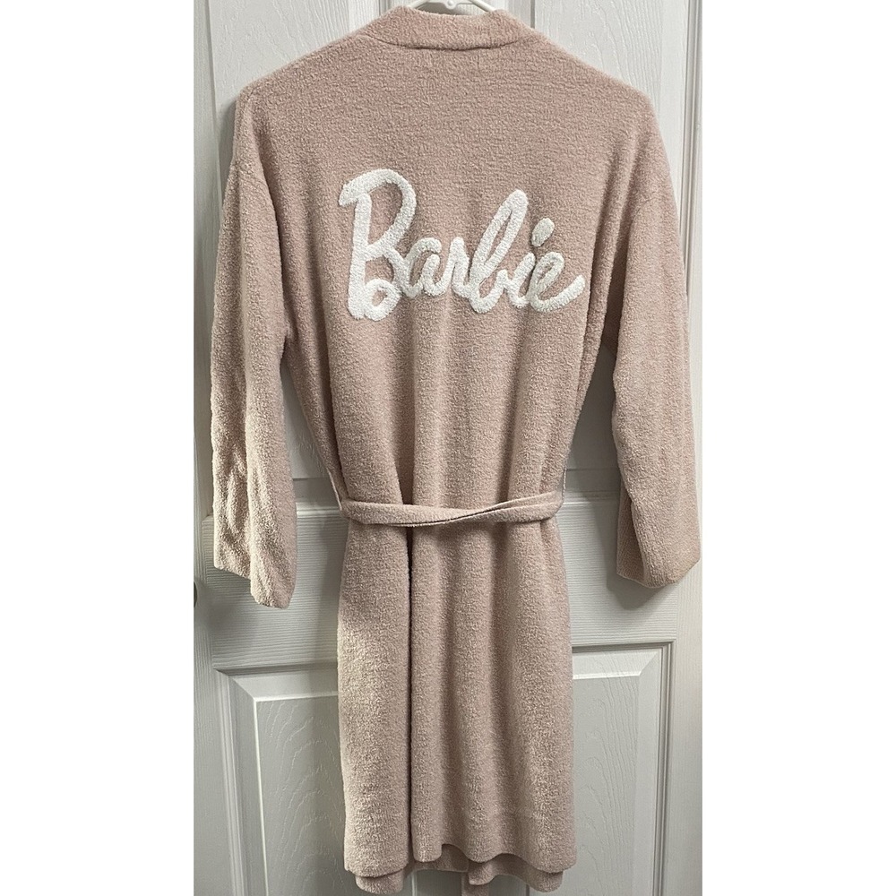 Barefoot Dreams Women's CozyChic BARBIE Robe Terry Cloth Feel Pink Sz. XS